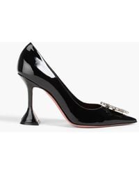 AMINA MUADDI - Begum Crystal-embellished Patent-leather Pumps - Lyst