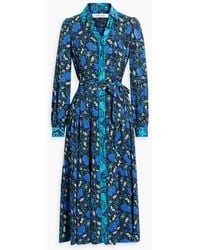 Diane von Furstenberg - Alea Floral-print Crepe Midi Shirt Dress - Lyst