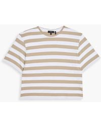Theory - Striped Pima Cotton-jersey T-shirt - Lyst