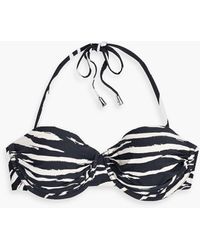 Seafolly - Skin Deep Gathered Zebra-print Underwired Bikini Top - Lyst