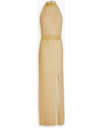 Hervé Léger - Stretch-knit Halterneck Gown - Lyst