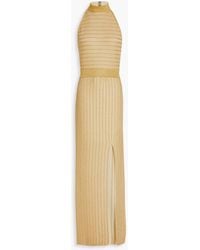 Hervé Léger - Stretch-knit Halterneck Gown - Lyst