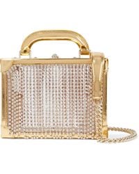 Area Ling Ling Crystal-embellished Metallic Leather And Pvc Tote