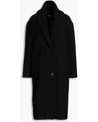 Boutique Moschino - Ribbed-knit Brushed-felt Wool-blend Coat - Lyst