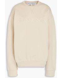 JW Anderson - Embroidered French Cotton-terry Sweatshirt - Lyst