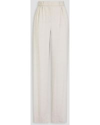 Emporio Armani - Checked Crepe Wide-leg Pants - Lyst