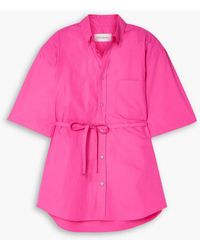 Frankie Shop - Udine oversized-hemd aus baumwollpopeline mit bindegürtel - Lyst