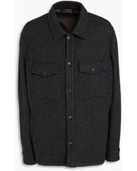 Canali - Prince Of Wales Checked Wool-blend Felt Jacket - Lyst