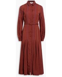 Gabriela Hearst - Aleka Belted Linen Midi Shirt Dress - Lyst