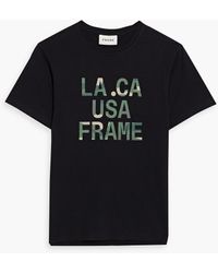 FRAME - Printed Cotton-jersey T-shirt - Lyst