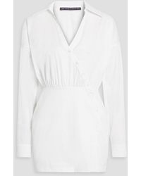 Zeynep Arcay - Asymmetric Cotton-blend Poplin Mini Shirt Dress - Lyst