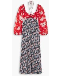 RIXO London - Jeanie Floral-print Crepe Halterneck Midi Dress - Lyst