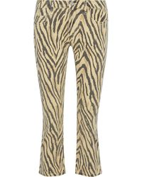 Current/Elliott The Ruby Cropped Zebra-print Jeans - Natural