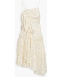 IRO - Leodie asymmetrisches kleid aus chiffon mit fil coupé und cut-outs - Lyst