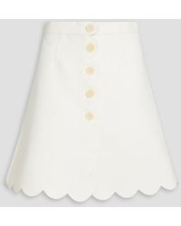 RED Valentino - Scalloped Crepe Mini Skirt - Lyst