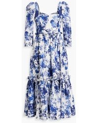 Cara Cara - Hill Ruffled Floral-print Linen Midi Dress - Lyst