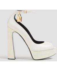 Tom Ford - Padlock Embellished Leather Platform Pumps - Lyst