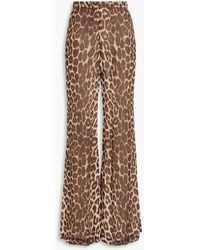 Zimmermann - Leopard-Print Georgette Flared Pants - Lyst