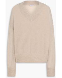 Brunello Cucinelli - Bead-embellished Metallic Knitted Sweater - Lyst