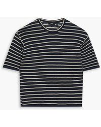 Theory - Striped Linen-blend Jersey T-shirt - Lyst