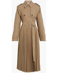 RED Valentino - Belted Pleated Gabardine Trench Coat - Lyst