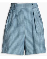Paul Smith - Pleated Checked Wool-blend Shorts - Lyst