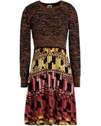 M Missoni Panelled Knitted Mini Dress - Multicolour