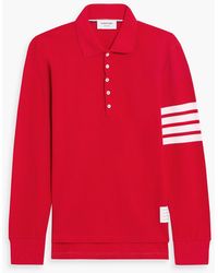 Thom Browne - Printed Cotton-Piqué Polo Shirt - Lyst
