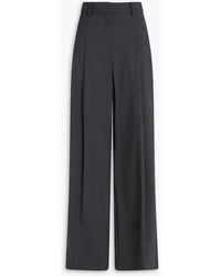 Theory - Wool-Blend Crepe Wide-Leg Pants - Lyst