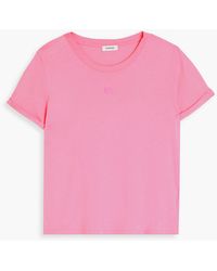 Sandro - Embroidered Cotton-jersey T-shirt - Lyst