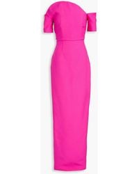 Roland Mouret - Off-the-shoulder Wool And Silk-blend Crepe Maxi Dress - Lyst