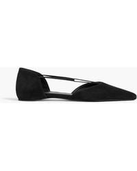 TOTEME - The T-strap Suede Point-toe Flats - Lyst