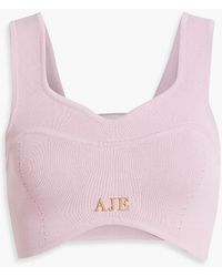 Aje. - Parfum Corset Cropped Knitted Top - Lyst