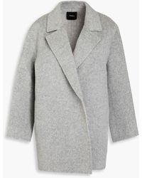 Theory - Clairene Herringbone Brushed Wool-felt Coat - Lyst