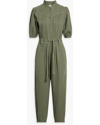 Joie - Loomis Cropped Gathered Cotton-gauze Jumpsuit - Lyst