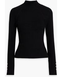 10 Crosby Derek Lam - Button-embellished Ribbed-knit Turtleneck Sweater - Lyst