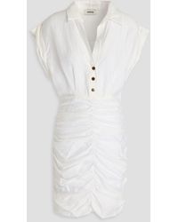 Sandro - Ruched Woven Mini Shirt Dress - Lyst