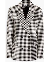 Claudie Pierlot - Double-breasted Gingham Jacquard Blazer - Lyst