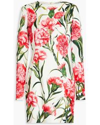Dolce & Gabbana - Floral-print Silk-blend Mini Dress - Lyst