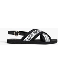 Love Moschino - Logo-Print Webbing Sandals - Lyst