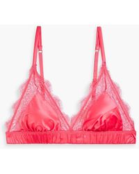 Love Stories - Lace-trimmed Satin Triangle Bra - Lyst
