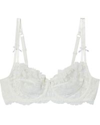 Lise Charmel Embroidered Tulle And Lace Underwired Bra - White