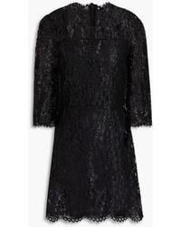 Dolce & Gabbana - Metallic Cotton-blend Corded Lace Mini Dress - Lyst