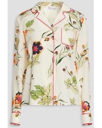 RED Valentino - Floral-print Silk Crepe De Chine Shirt - Lyst