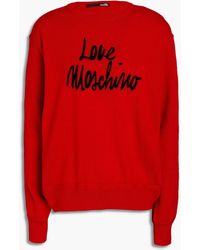 Womens Jumpers and knitwear Love Moschino Jumpers and knitwear Save 3% Love Moschino Synthetic Sweater With Tattoo Logo in Black 