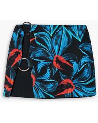 Louisa Ballou - Ring-embellished Floral-print Stretch-jersey Mini Skirt - Lyst