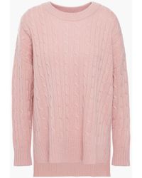 N.Peal Cashmere Metallic Cable-knit Cashmere Jumper - Pink