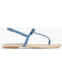 Stuart Weitzman - Felicity Bow-Detailed Denim Espadrilles Sandals - Lyst