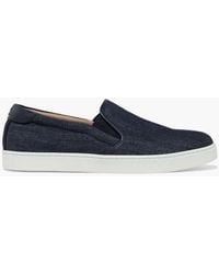 Gianvito Rossi - Venice Leather-trimmed Denim Slip-on Sneakers - Lyst