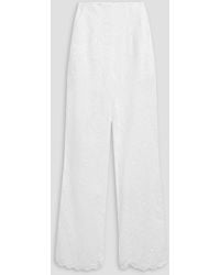 Charo Ruiz - Hose mit weitem bein aus einer baumwollmischung mit lochstickerei - Lyst